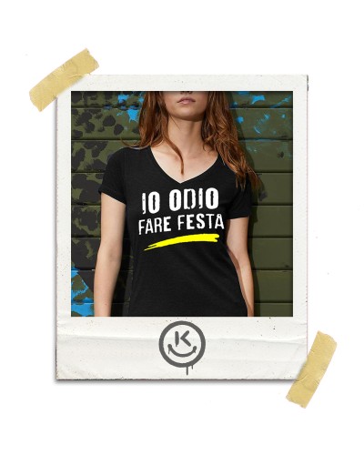 T-shirt IO ODIO FARE FESTA Donna V