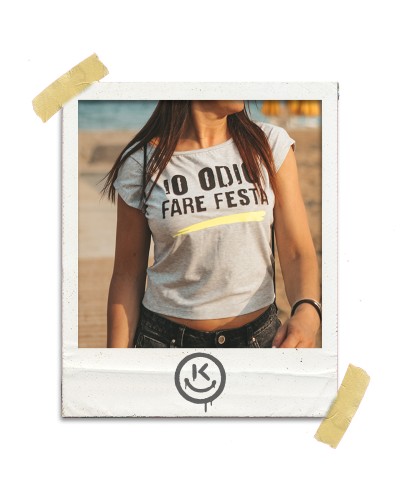 T-shirt IO ODIO FARE FESTA Donna Short