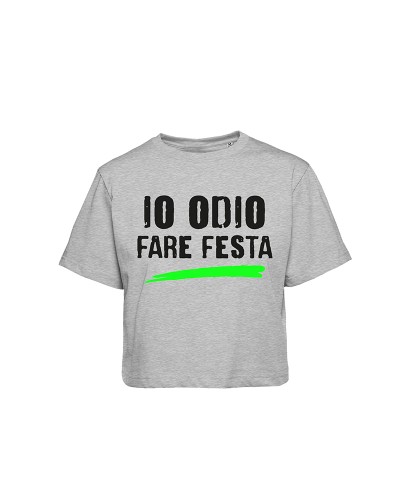 T-shirt IO ODIO FARE FESTA Donna Short