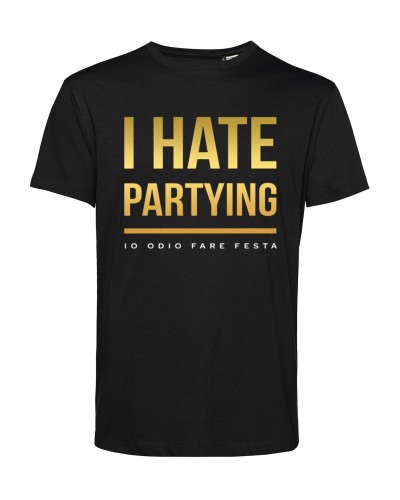 T-shirt IO ODIO FARE FESTA -Gold