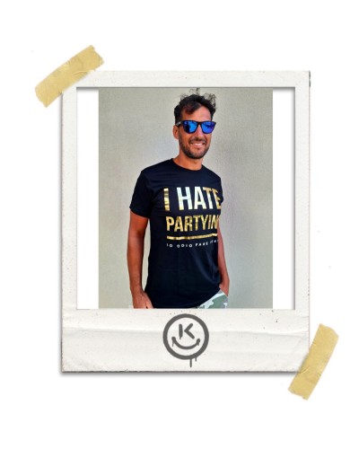 T-shirt IO ODIO FARE FESTA -Gold